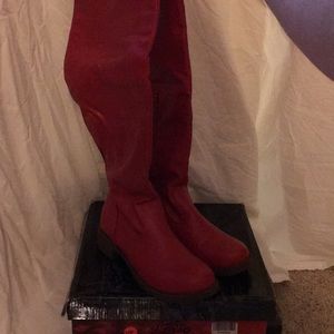 Marilyn Moda over the knee red boots